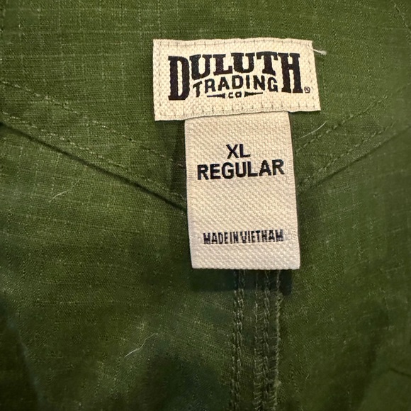 NWT Duluth Trading Co Women's Hempstop Overall in dark olive green, sz XL - Picture 8 of 13